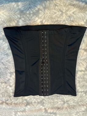 Black Hook-and-Eye Waist Trainer Corset